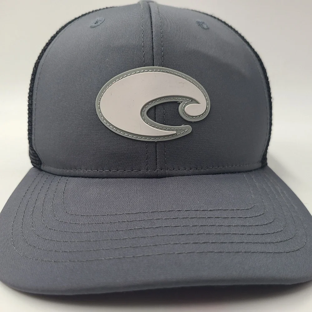 Costa Hat Snapback Trucker Mesh Gray Black Fishing‎ Outdoors Logo Del Mar Men